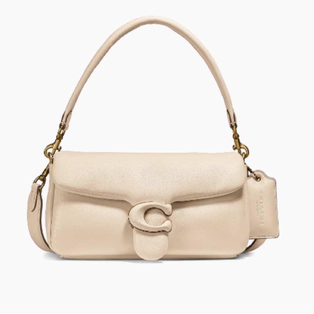 Coach Pillow Tabby Ivory Leather Shoulder Bag OS Gold Hardware (C0772)